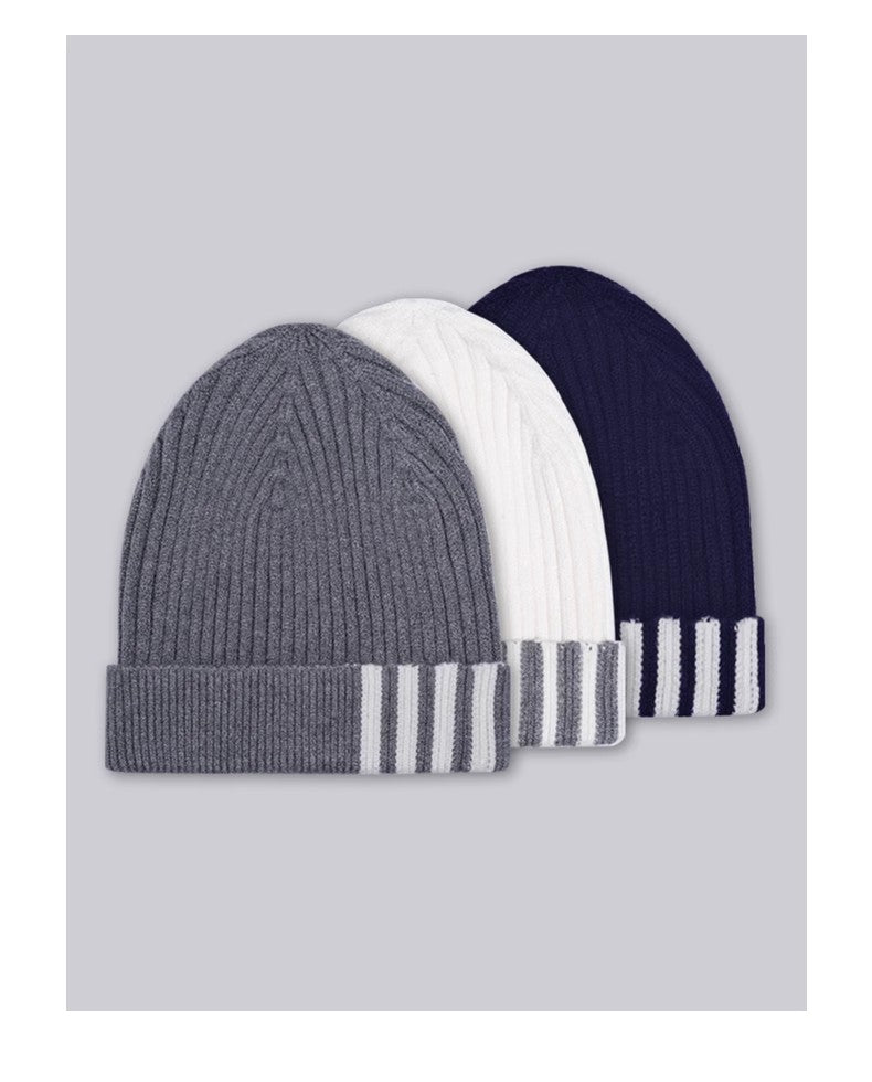 Unisex four-stripe knitted hat