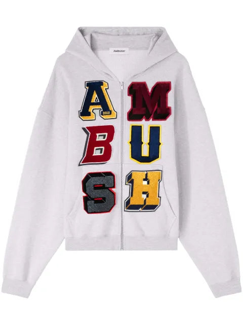 AMBUSH logo-patch zip-up hoodie