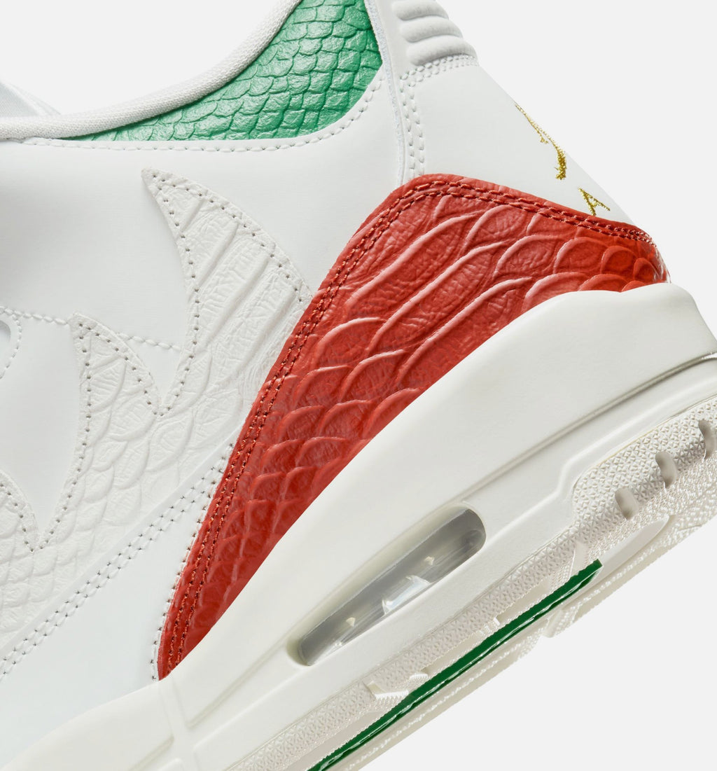 Air Jordan 3 Retro "El Vuelo" Men's Shoe – Summit White/Pine Green/Dragon Red/Metallic Gold
