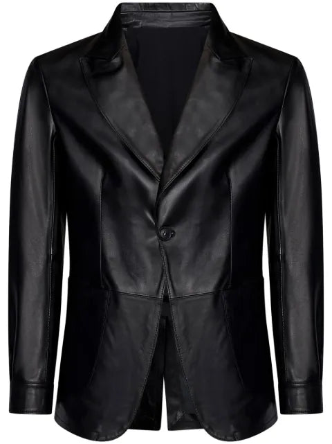 FRANZESE COLLECTION single-breasted leather blazer