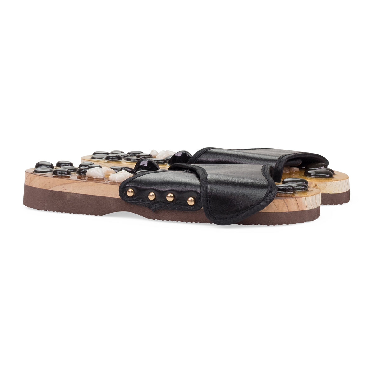 BLACK MASSAGE SANDALS