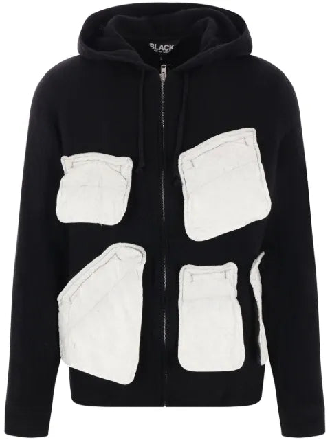 Black Comme Des Garçons flap-pocket hoodie