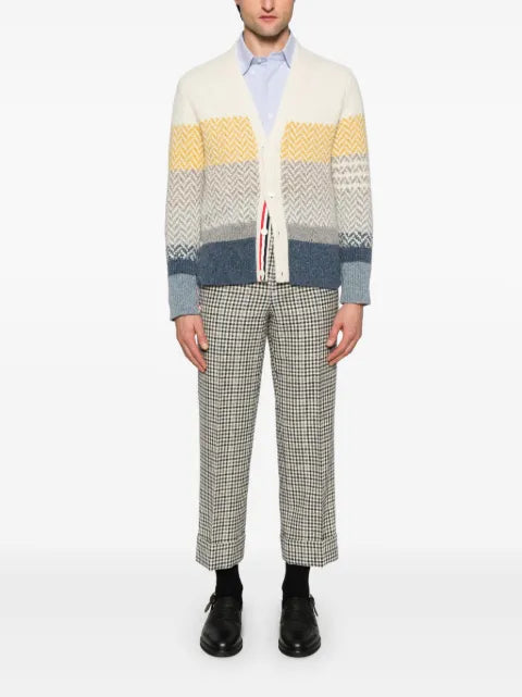 Thom Browne stripe-jacquard V-neck cardigan