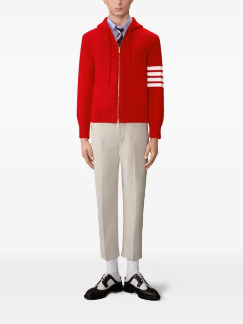 Thom Browne Hector intarsia-knit zip-up hoodie