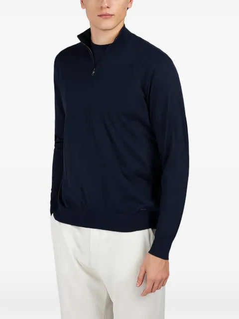 Paul & Shark half-zip shark embroidery sweater