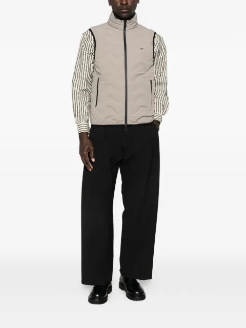 Emporio Armani nylon down gilet with a chevron quilt essential