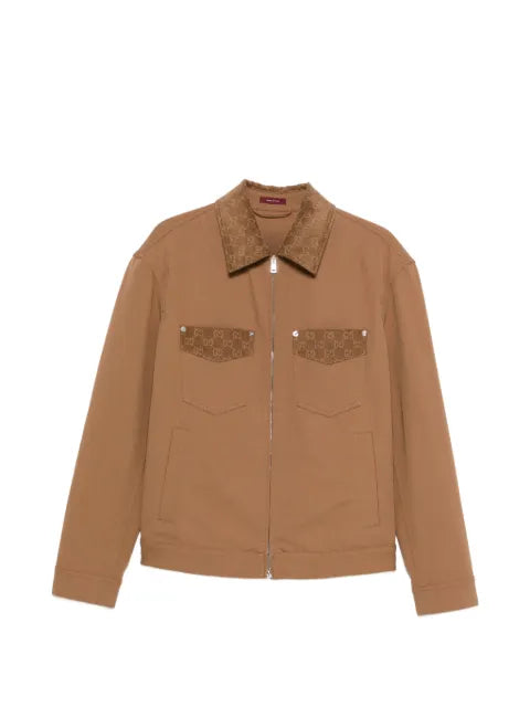 Gucci patterned-collar cotton jacket