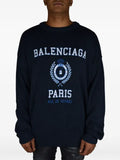 Balenciaga logo-print ribbed sweatshirt