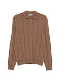 Canali ribbed polo sweater
