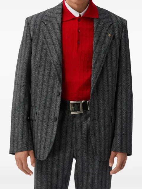 Versace pinstripe wool twill relaxed blazer