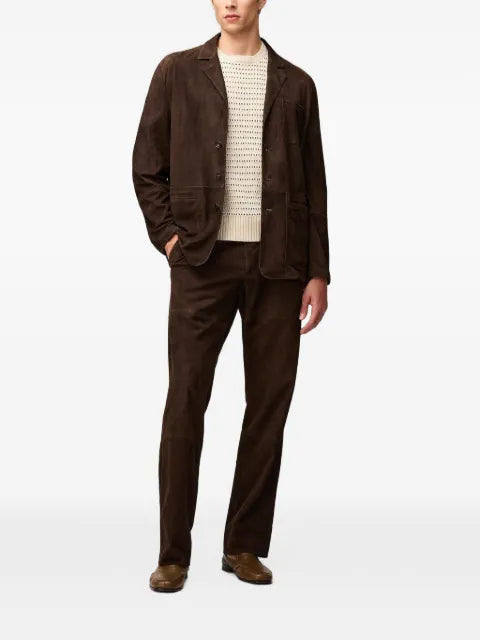 RETORI suede single-breasted blazer
