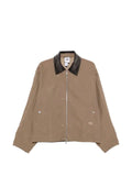 adidas embroidered corduroy-collar jacket