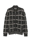 Canali check-pattern zip-up cardigan