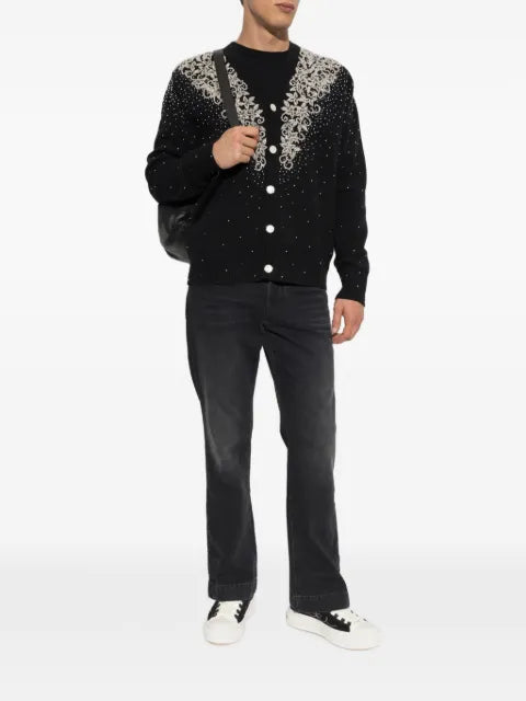AMIRI beaded floral-embroidered cardigan