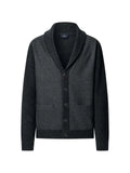 Hackett London herringbone-pattern shawl-collar cardigan