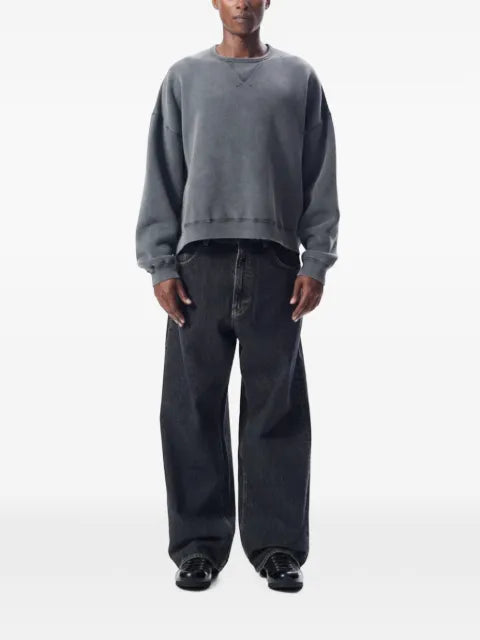 Sunflower cropped washed-fleece sweater
