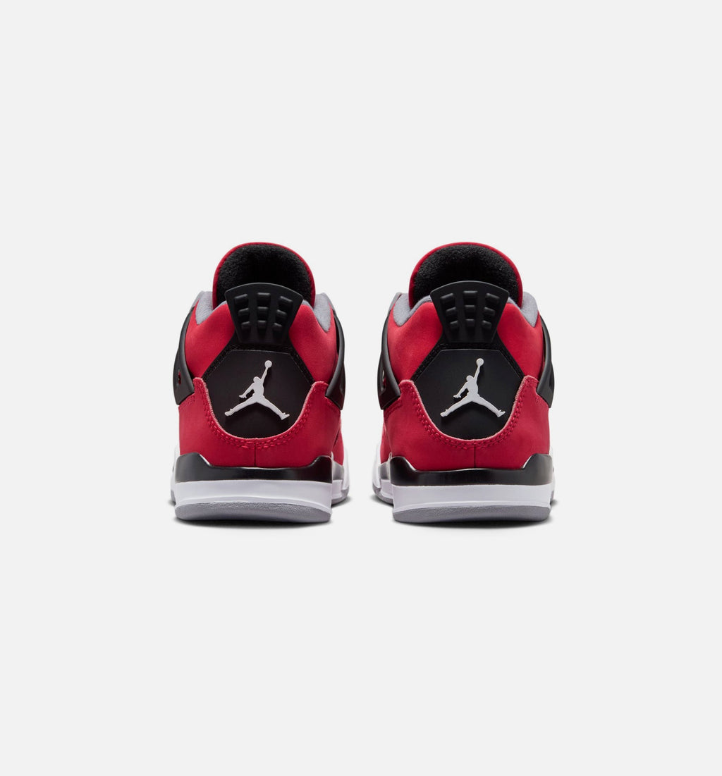 Air Jordan 4 Retro Toro Bravo Preschool Shoes - Fire Red White Black Cement Grey