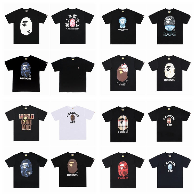 2026 New BAPE Ape Head Graphic Tee Loose Couple Short Sleeve T-Shirt