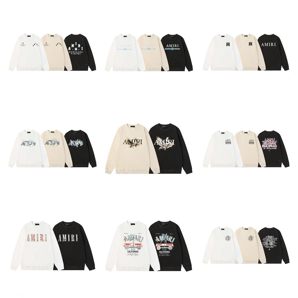 Amiri Logo Letter Dragon Angel Eagle Crewneck Sweatshirt Streetwear