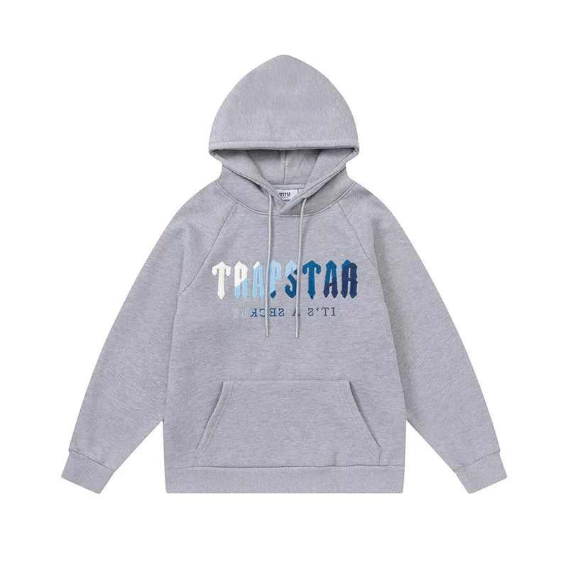 Trapstar It's A Secret Gray Blue Gradient Fleece Hoodie