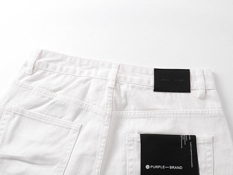 Purple Brand White Distressed Paint-Splatter Jeans