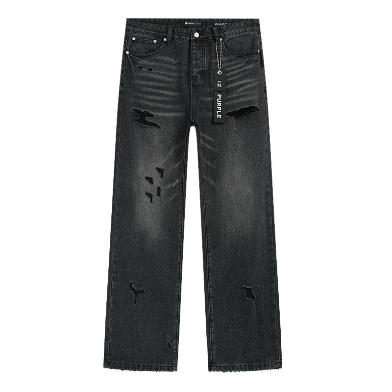 Purple Brand PU813 Washed Black Distressed Jeans
