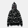 BAPE WGM Shark Camo Zip Hoodie - Black/White