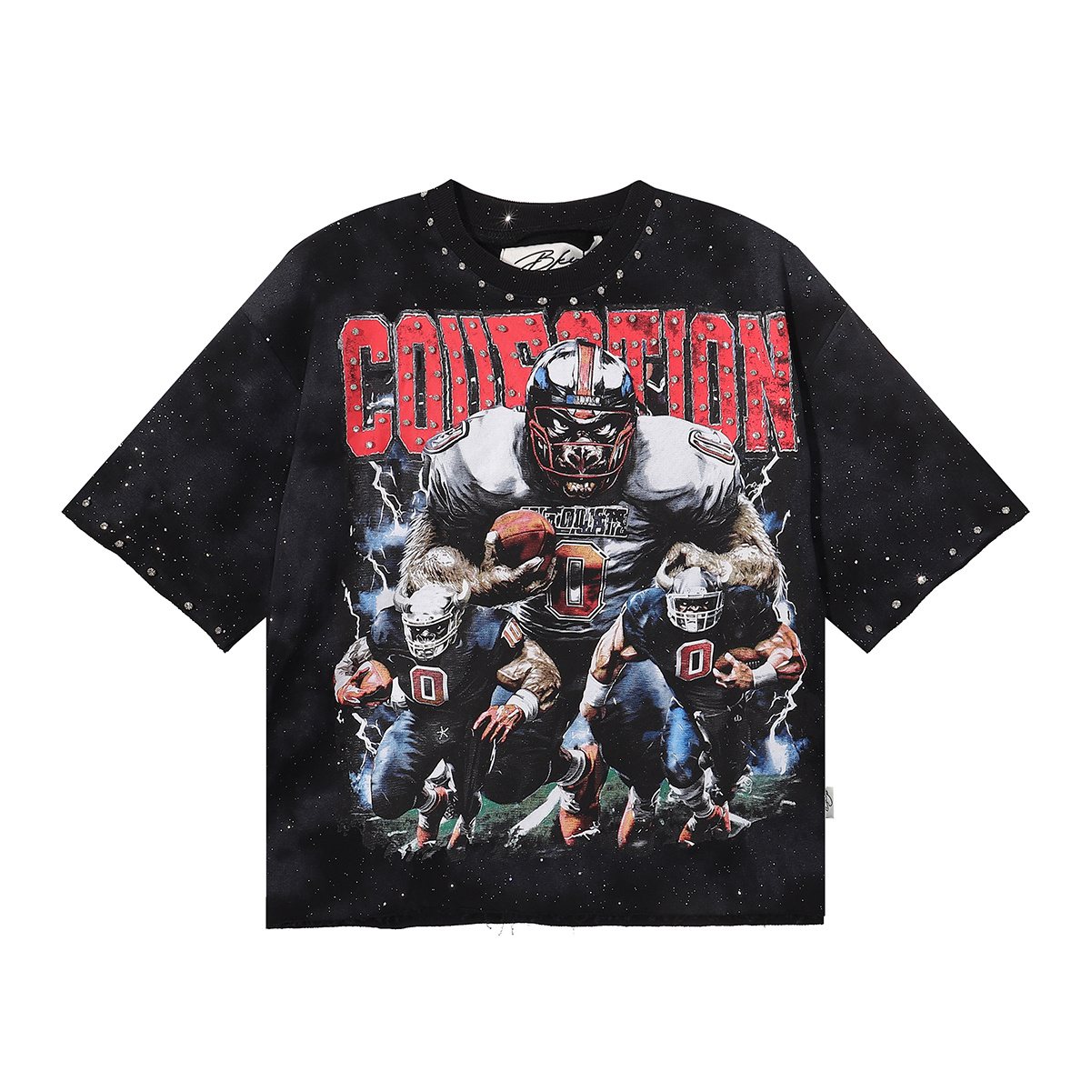 BKYS Revival Football Graphic Cropped T-Shirt