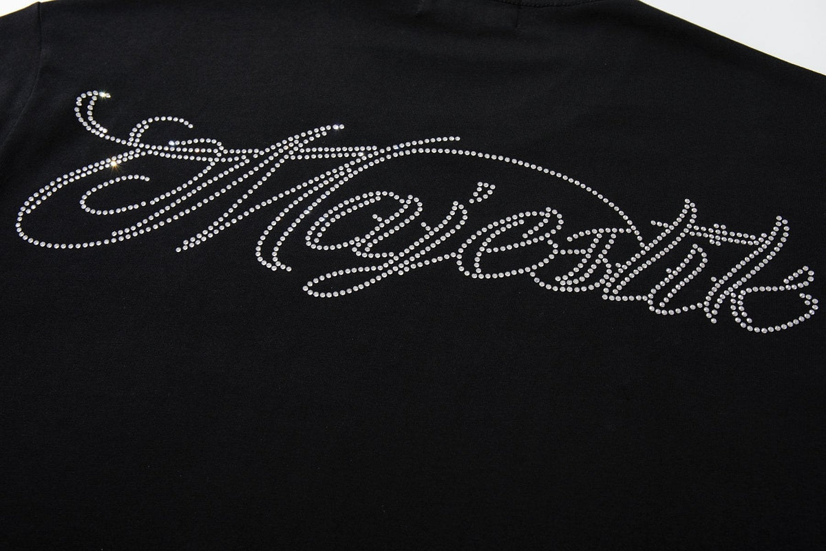 MAJESTIK Blue-Green Front & Script Back Graphic T-Shirt