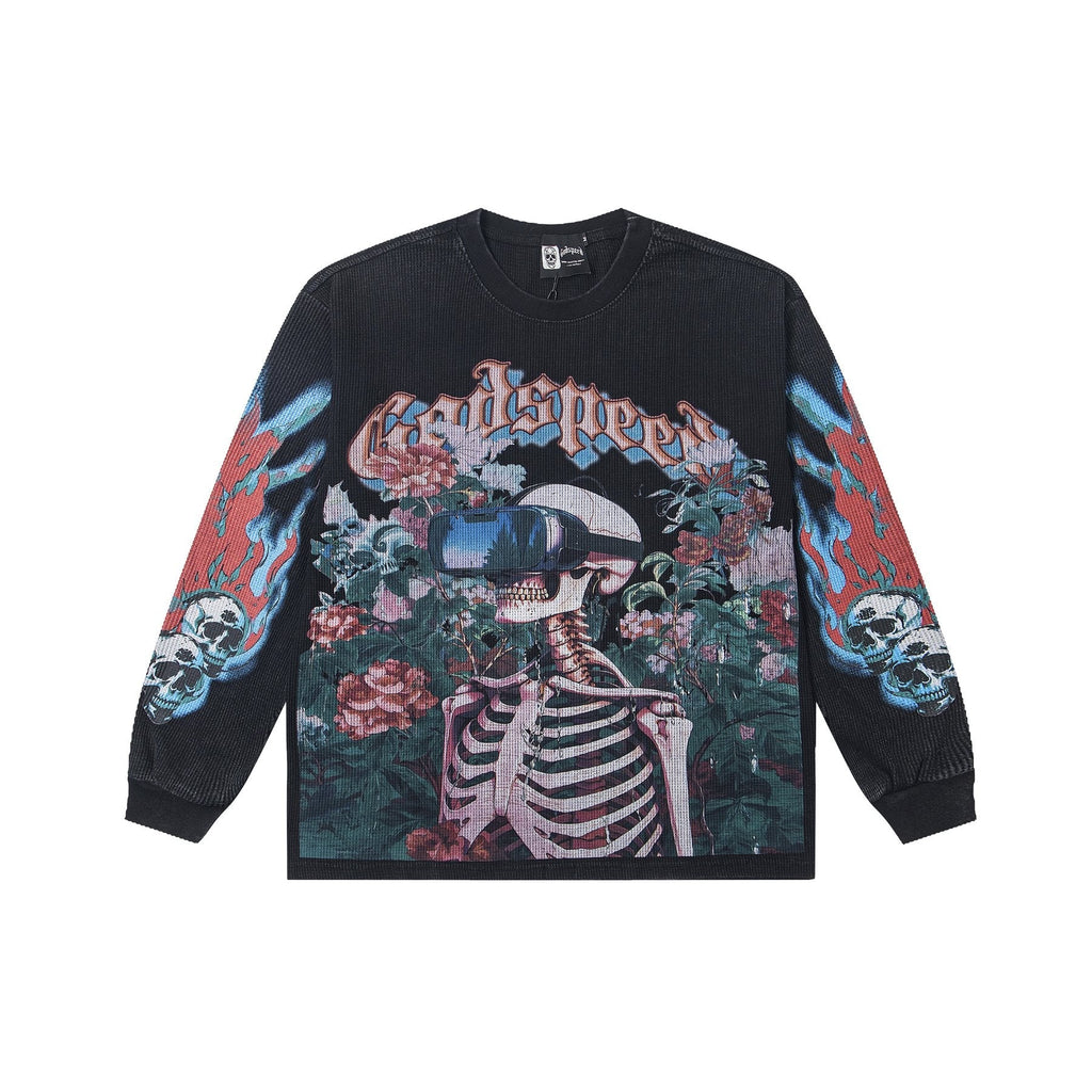 Godspeed Skeleton Floral Long-Sleeve T-Shirt