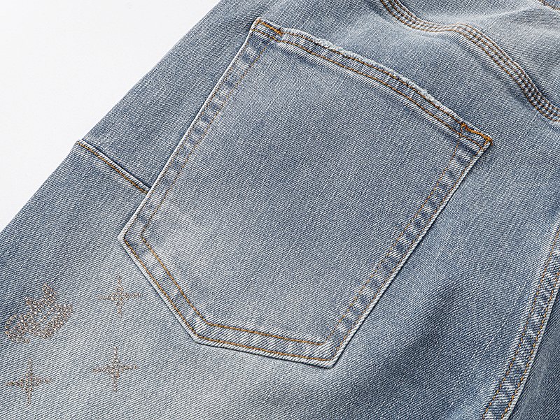 Purple Brand Light Blue Embellished Washed Jeans