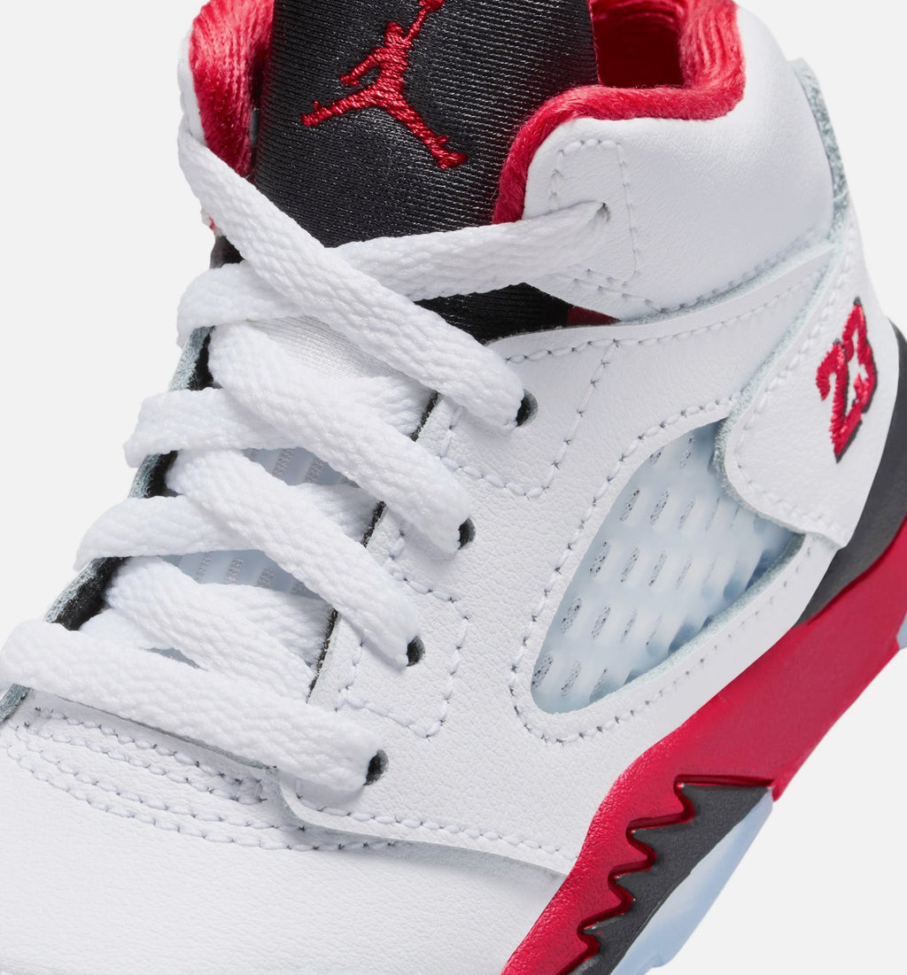 Air Jordan 5 Retro "Fire Red" Infant/Toddler Shoe – Fire Red/White