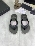 Prada Gray Patterned Flip-Flop Sandals