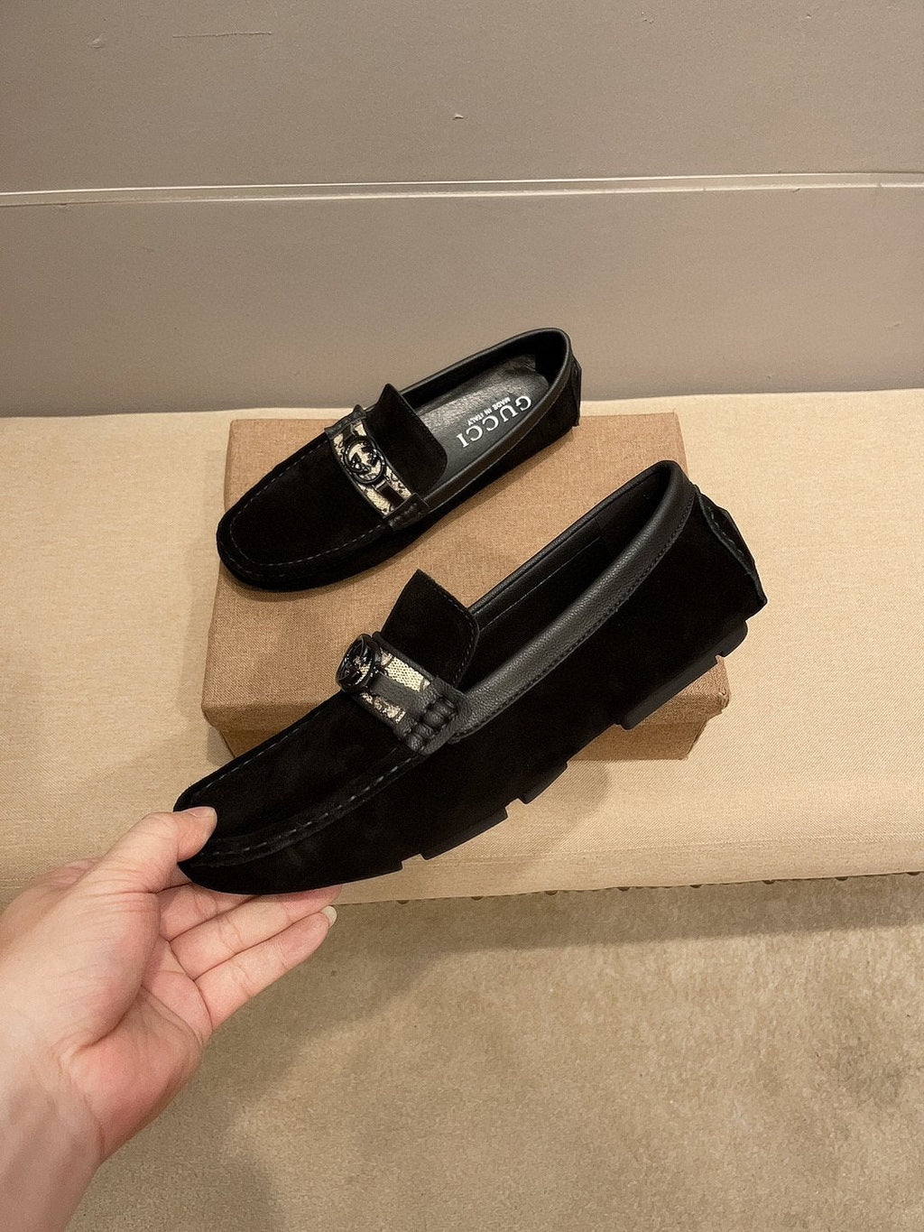 Gucci Black Horsebit Loafers - Low-Profile Sole