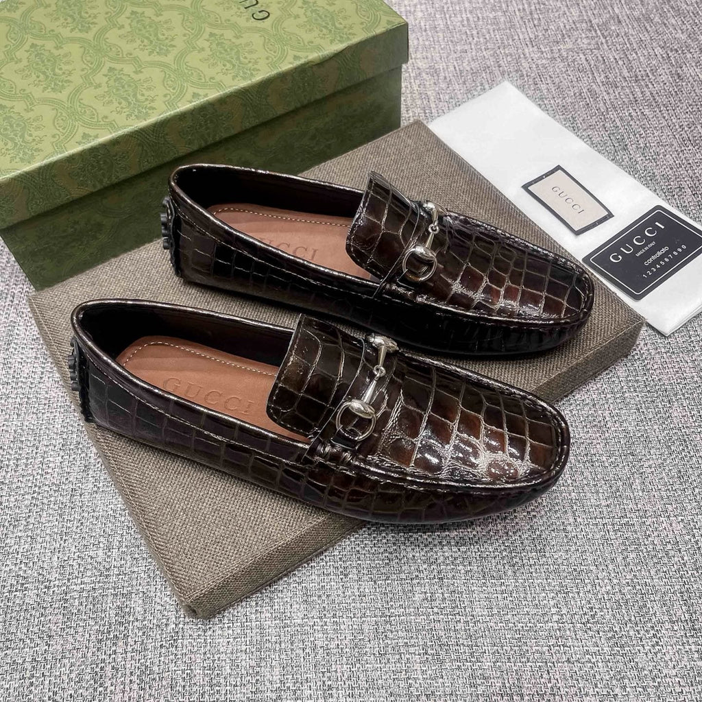 Gucci Dark Brown Horsebit Loafers