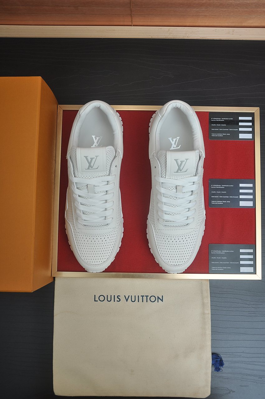Louis Vuitton White Perforated Low-Top Sneakers