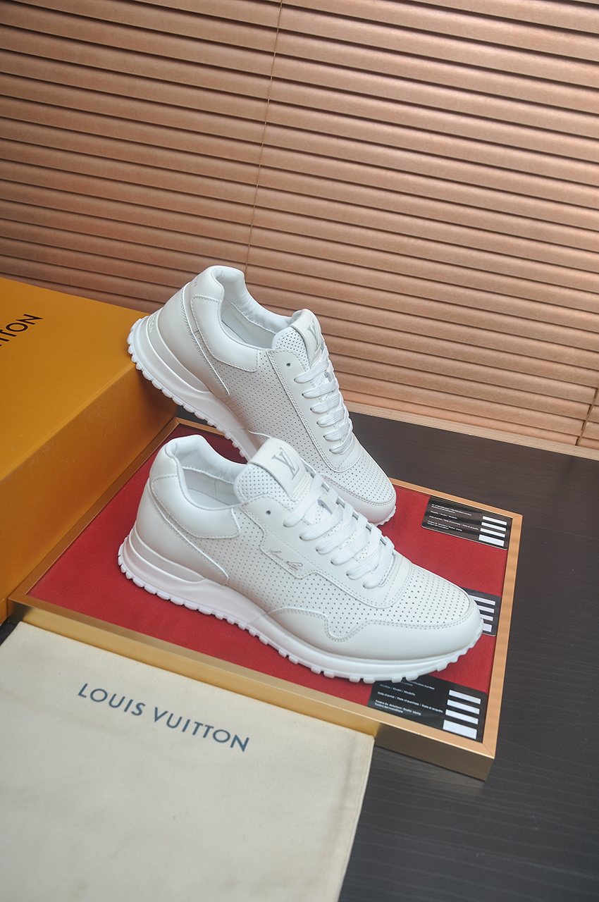 Louis Vuitton White Perforated Low-Top Sneakers