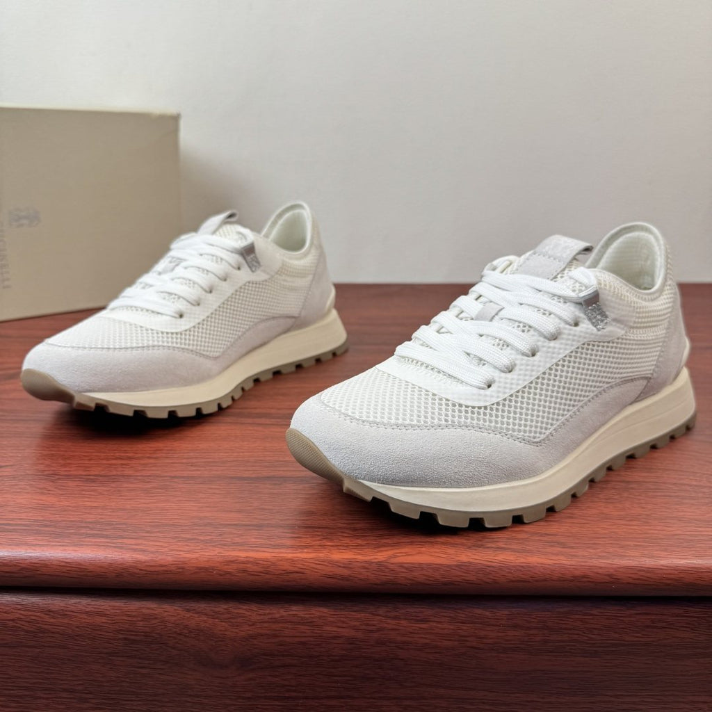 Brunello Cucinelli Mesh and Suede Sneakers