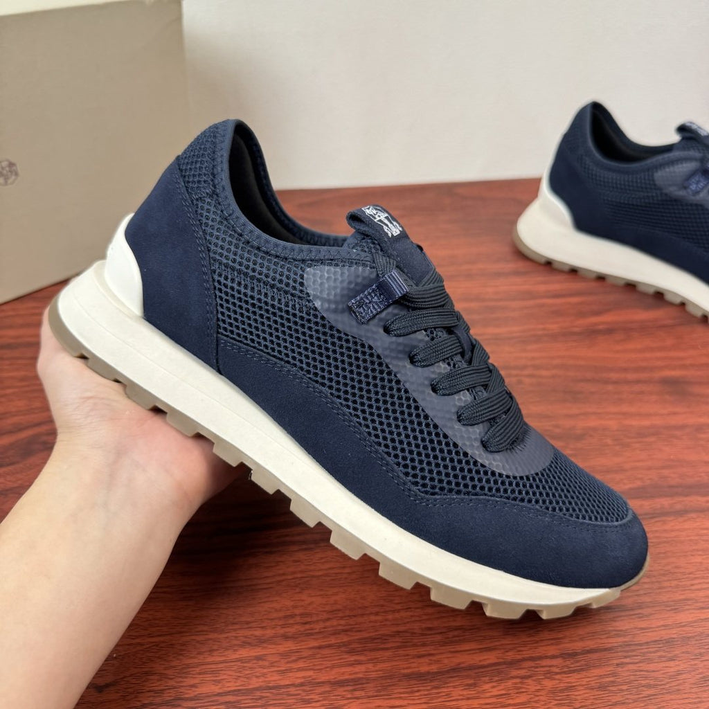 Brunello Cucinelli Mesh and Suede Sneakers