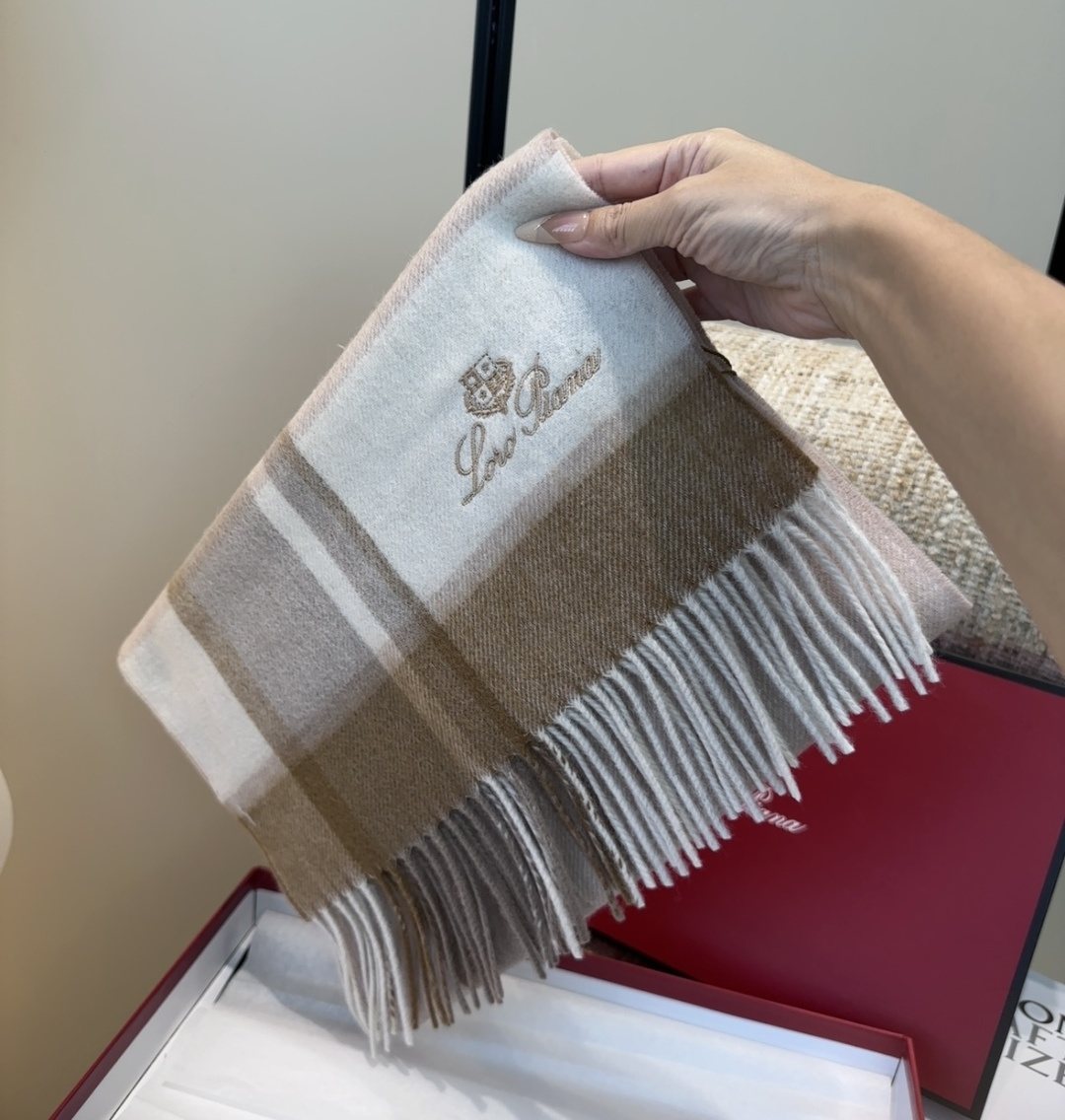 Loro Piana Plaid Fringe Scarf
