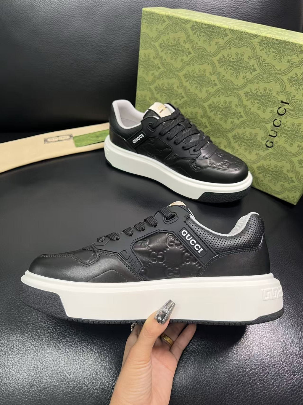 Gucci Embossed Low-Top Sneakers