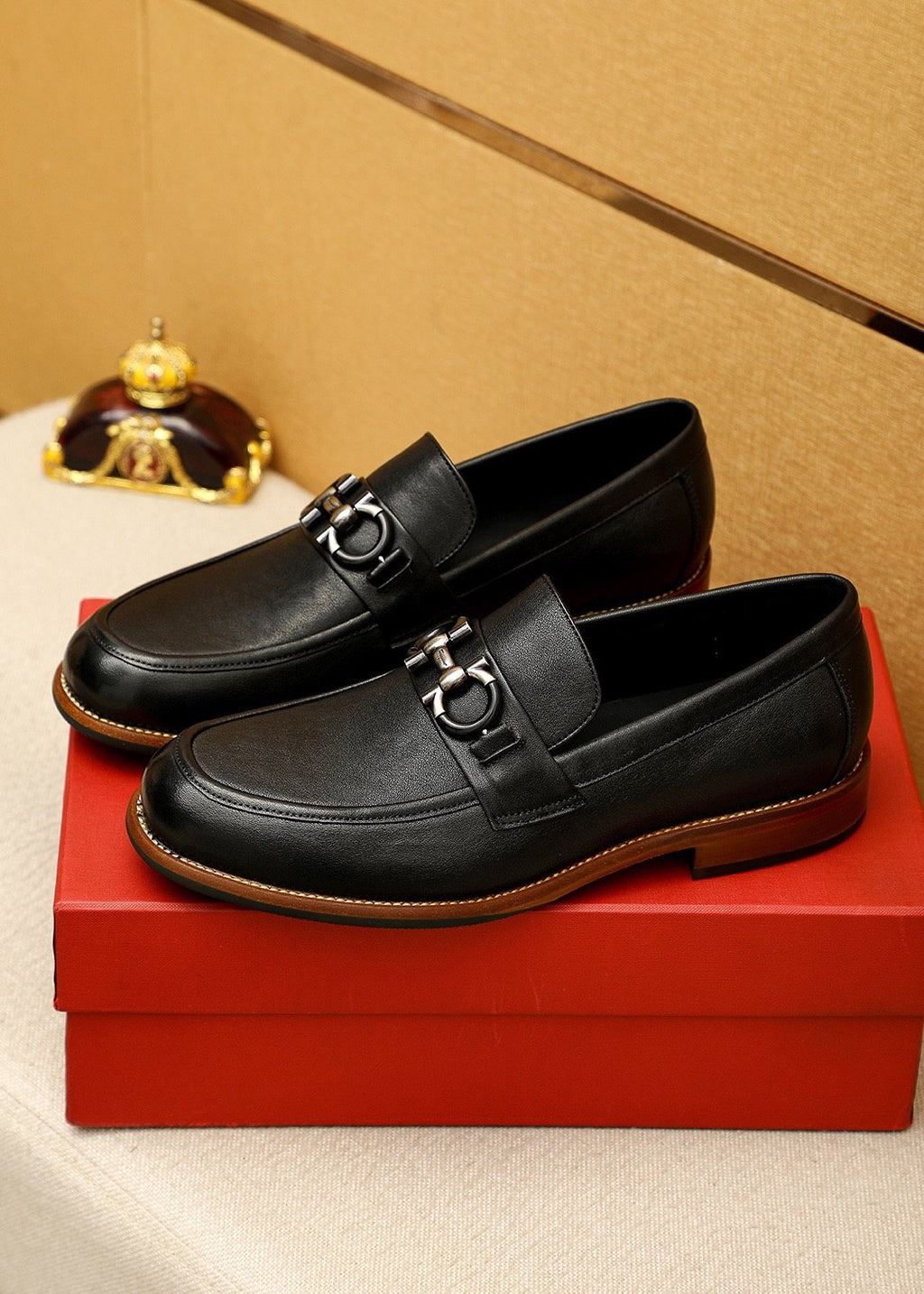 Salvatore Ferragamo Men's Leather Bit Loafers - Stacked Heel