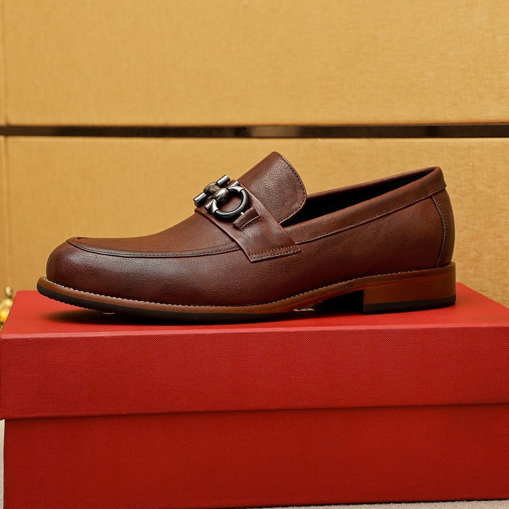 Salvatore Ferragamo Men's Leather Bit Loafers - Stacked Heel