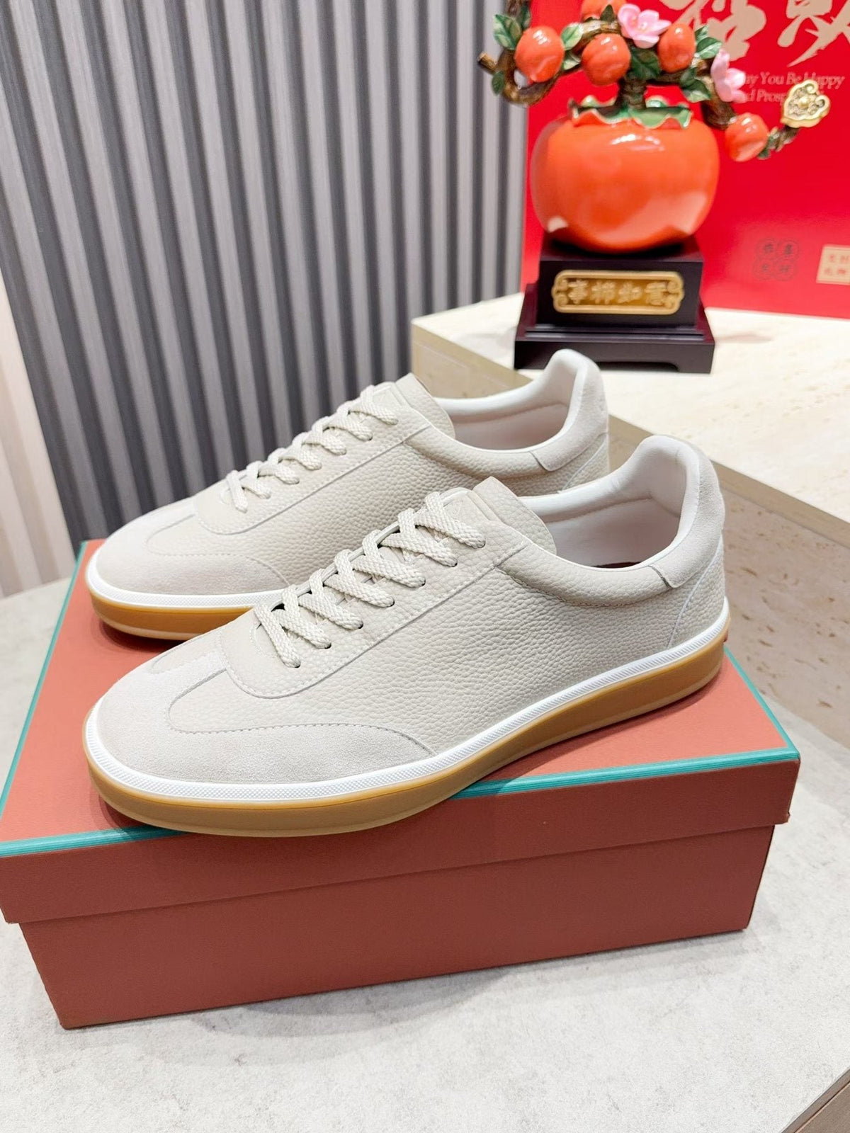 Paneled Low-Top Lace-Up Sneakers