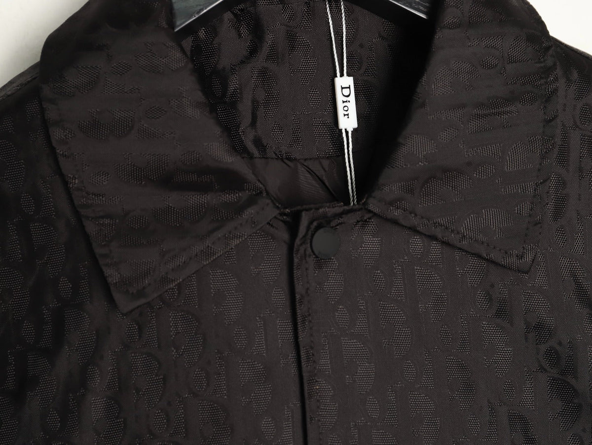 Dior 25SS Black Allover Jacquard Collared Jacket