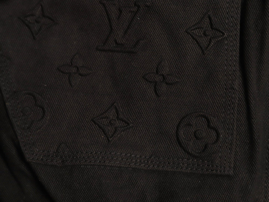 Louis Vuitton Monogram-Style Hooded Zip Jacket - Black